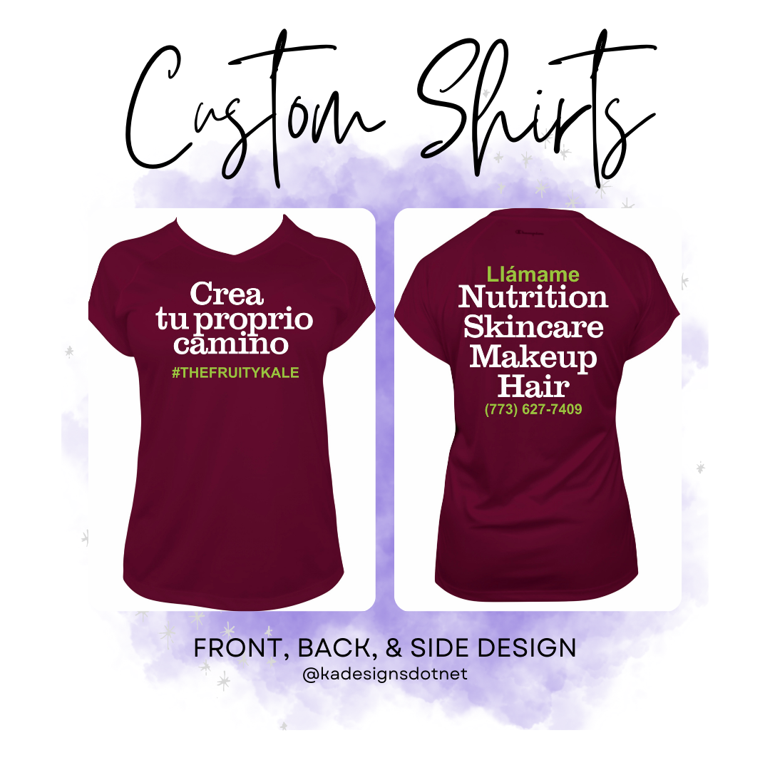 Custom Shirts - Front, Back, and Side prints