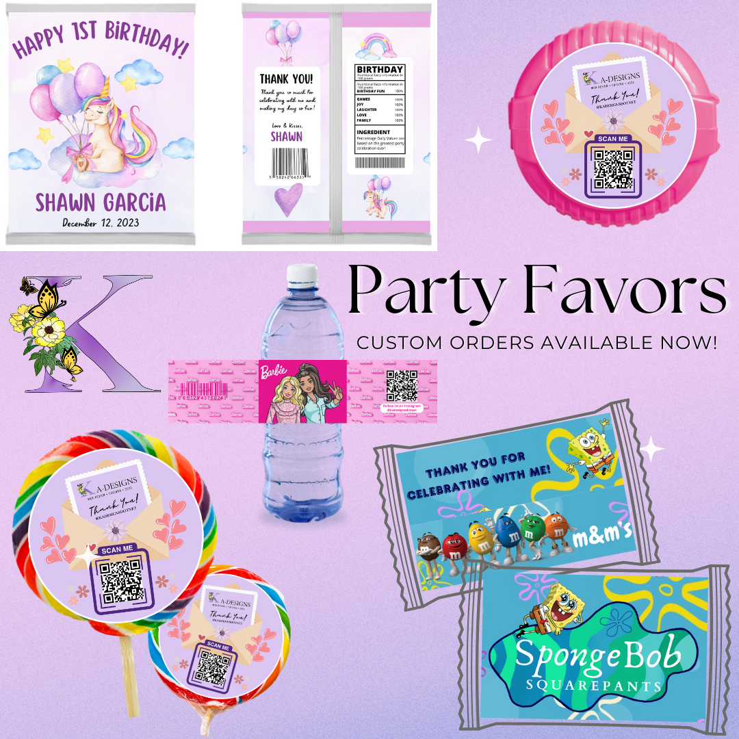 Custom Party Favors - Without Product