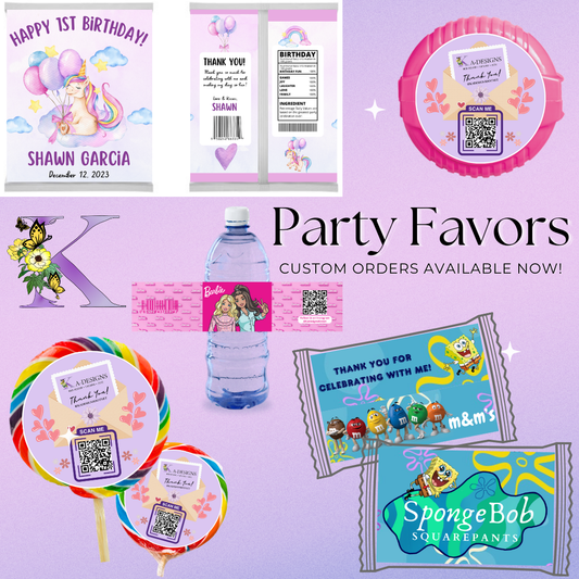 Custom Party Favors - Without Product