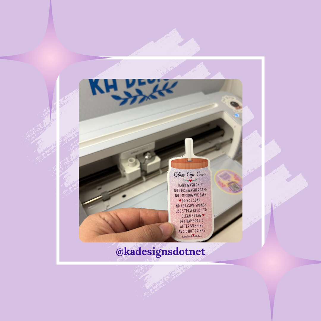 #139 Glass Cup Care Sticker (30 stickers per order)