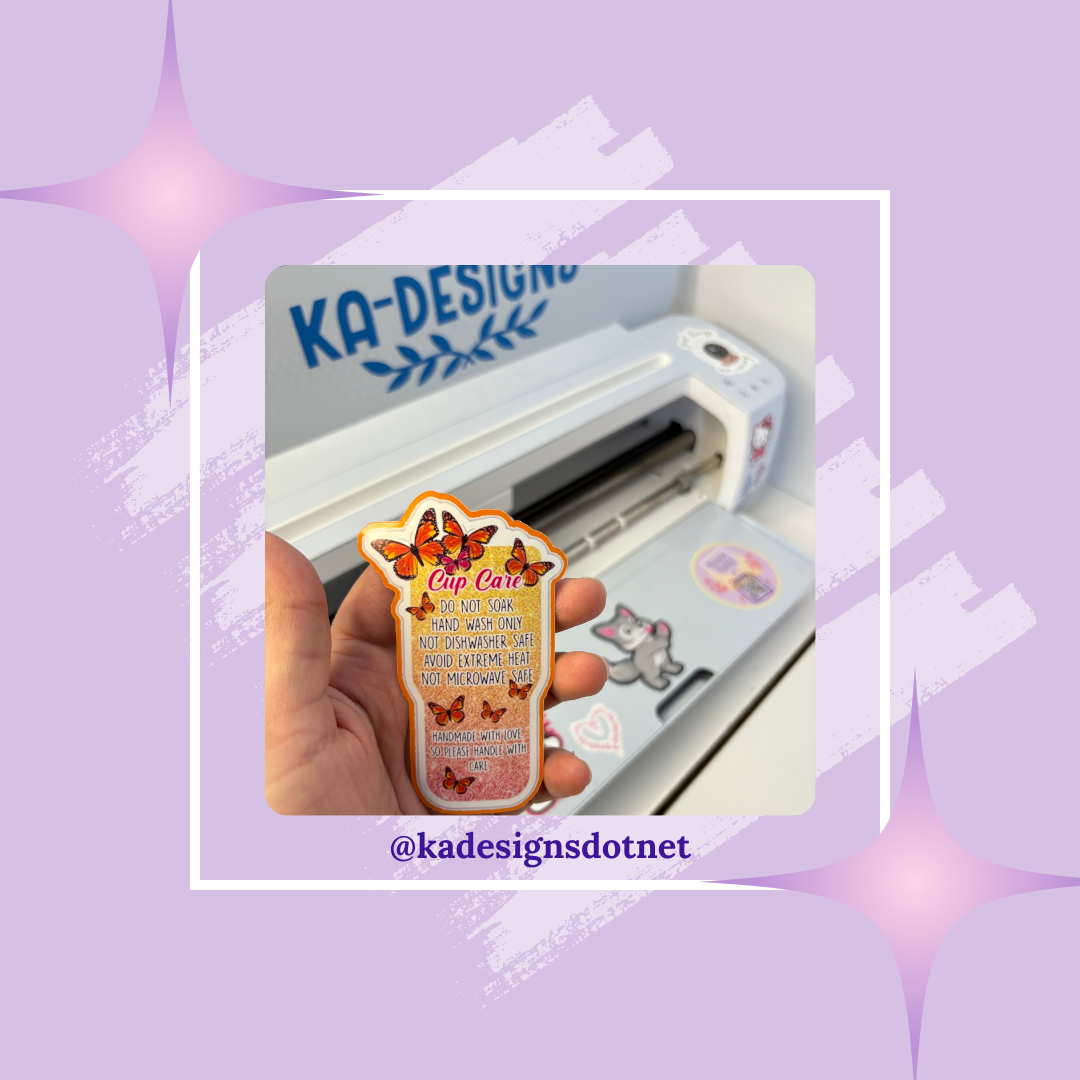 #123 Cup Care Sticker (30 stickers per order)