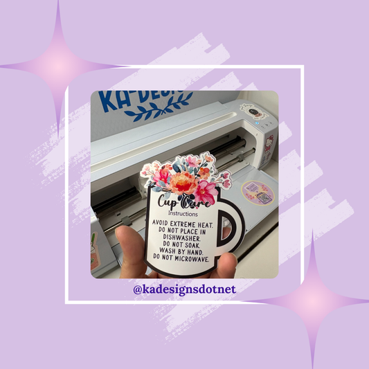 #141 Mug Care Sticker (30 stickers per order)