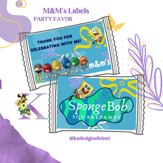 M&M's Labels - SpongeBob Theme #1007
